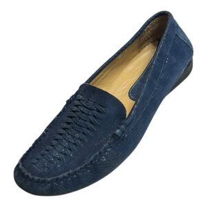 Vaneli Women’s Blue Woven Suede Leather Loafers Size 8.5